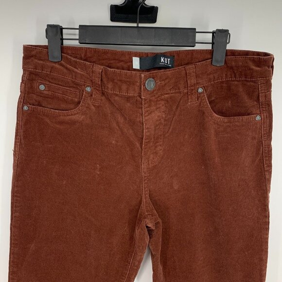 Kut from the Kloth Pants Diana Skinny Corduroy Brown Relaxed Fit - Picture 3 of 10